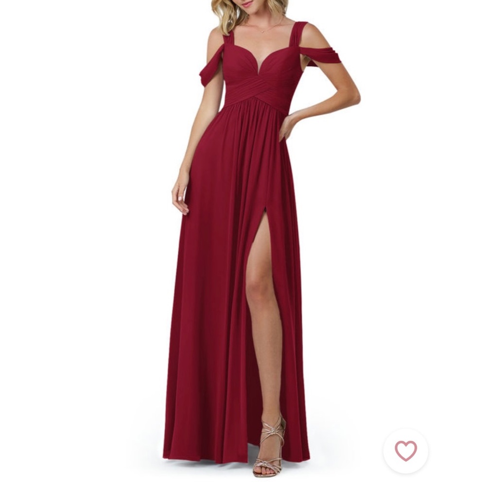 Burgundy AZAZIE Bridesmaid Dress